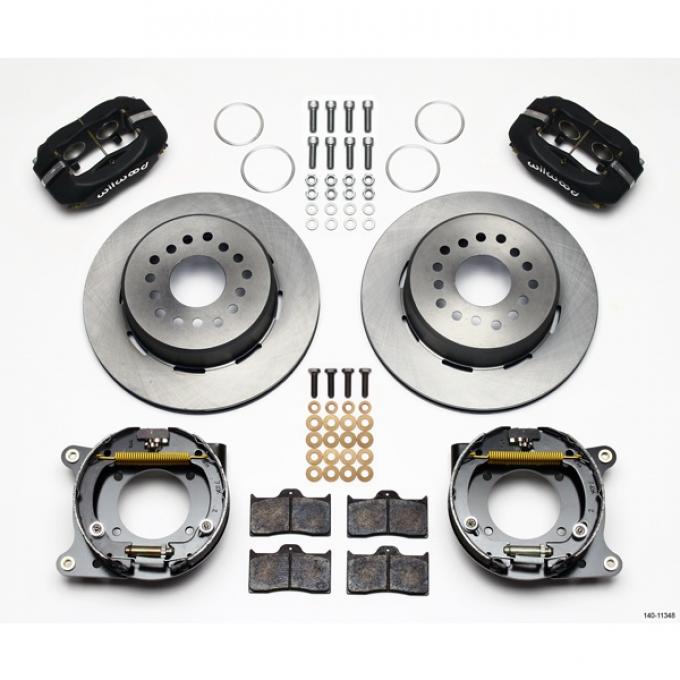 Chevy Wilwood Rear Parking Brake Kit, Dynalite Pro Series, 12.19" Solid Rotor, 1955-1957