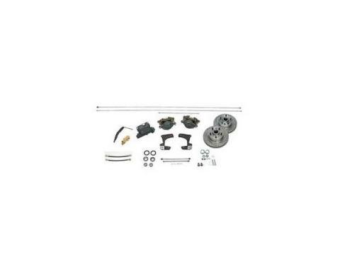 Chevy Disc Brake Kit, Front, Non-Power, With Drilled & Slotted Rotors, 1955-1957