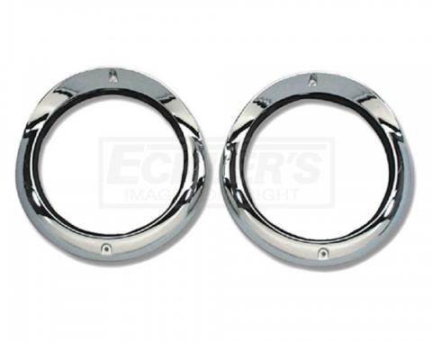 Chevy Headlight Bezels, Chrome, Show Quality, 1955