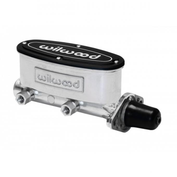Chevy Wilwood Tandem Master Cylinder, Ball-Burnished Aluminum, 1.0" Bore 1955-1957