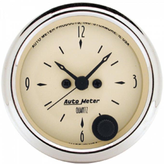 Chevy Autometer Quartz Clock, Antique Beige Series, 1955-1957