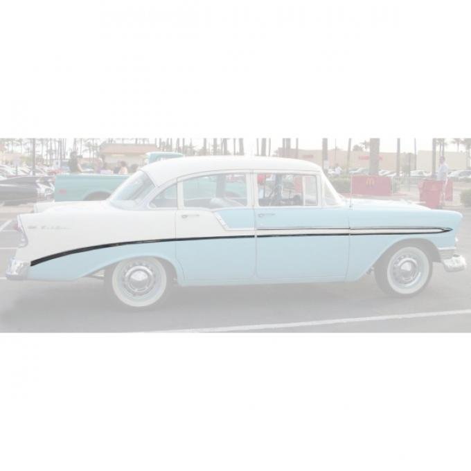 Chevy Side Molding Kit, Bel Air, 4-Door Sedan 7 Wagon, Show Quality, 1956