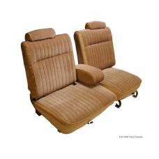 Malibu Seat Cover, Front Split Bench 55/45 With Center Arm Rest, Head Rests, Vinyl With Velour, 1981-1983