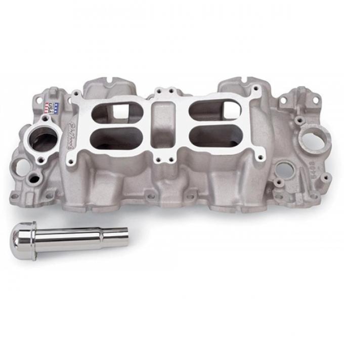 Full Size Chevy Intake Manifold, 348 & 409ci, Dual-Quad, Large Port, Aluminum, Edelbrock, 1958-1965