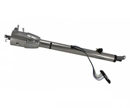 Chevy Flaming River Tilt Steering Column With Shifter, With Neutral Safety Switch, Polished SS, 1955-1956