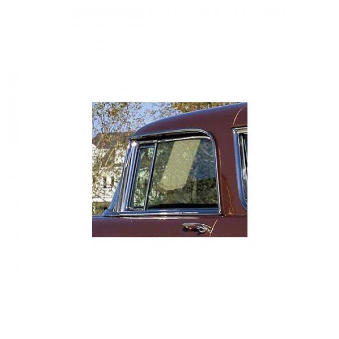 Chevy Door Glass, Installed In Frame, Clear, Nomad, Left, 1955-1957