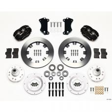 Chevy Wilwood Front Disc Brake Kit, Drop Spindle, Black Anodize Caliper, Plain Face Rotor,12.19",  Forged Dynalite Big Brake Series 55-57