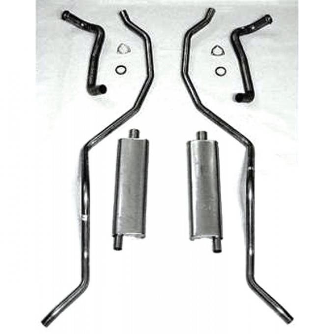 Full Size Chevy Dual Exhaust System, 2-1 & 2", Stainless Steel, 1962Late 409ci High Performance, 1963-1964 409ci High Performance