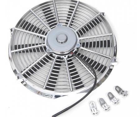 Chevy Electric Cooling Fan, Chrome Reversible, 14", 1955-1957