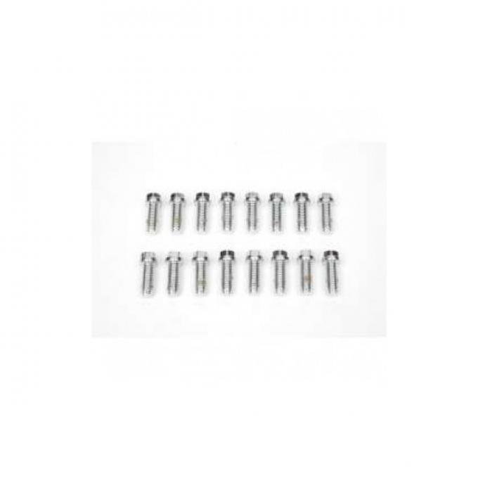 Chevy Exhaust Header Mounting Bolt Set, Big Block, Chrome,1949-1954