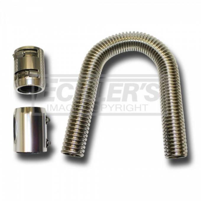 Chevy Radiator Hose Kit, Chrome Plated Stainless Steel, 12", 1955-1957