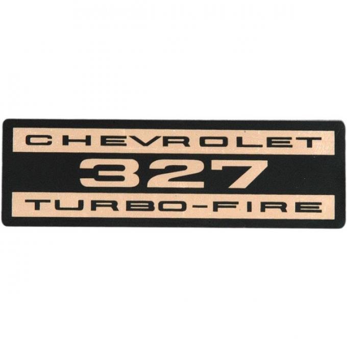 Full Size Chevy Valve Cover Decal, Turbo-Fire, 327ci, 1963-1965