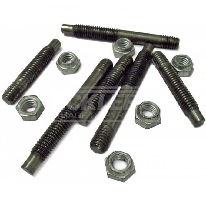 Early Chevy Exhaust Manifold Stud Kit, Steel, 1949-1954