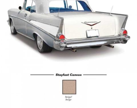 Chevy Convertible Top, Stayfast Custom Cloth, Beige, 1955-1957