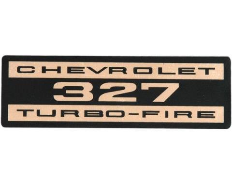 Full Size Chevy Valve Cover Decal, Turbo-Fire, 327ci, 1963-1965