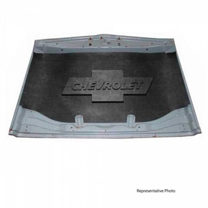 Early Chevy Under Hood Cover, Quietride AcoustiHOOD, 3-D Molded, With Logo, 1953-1954