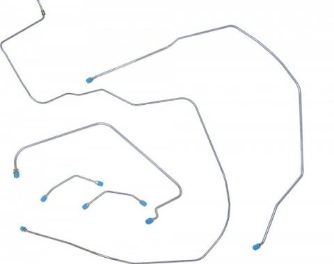 Full Size Chevy Power Front Brake Line Set, With Dual Master Cylinder, Use With Adjustable Style Proportioning Valve, 1958-1964