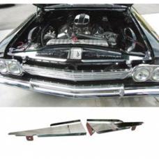 Full Size Chevy Core Support Filler Panels, Polished, 1962-1964