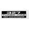 Full Size Chevy Valve Cover Decal, 327ci/350hp Turbo-Fire, 1958-1964