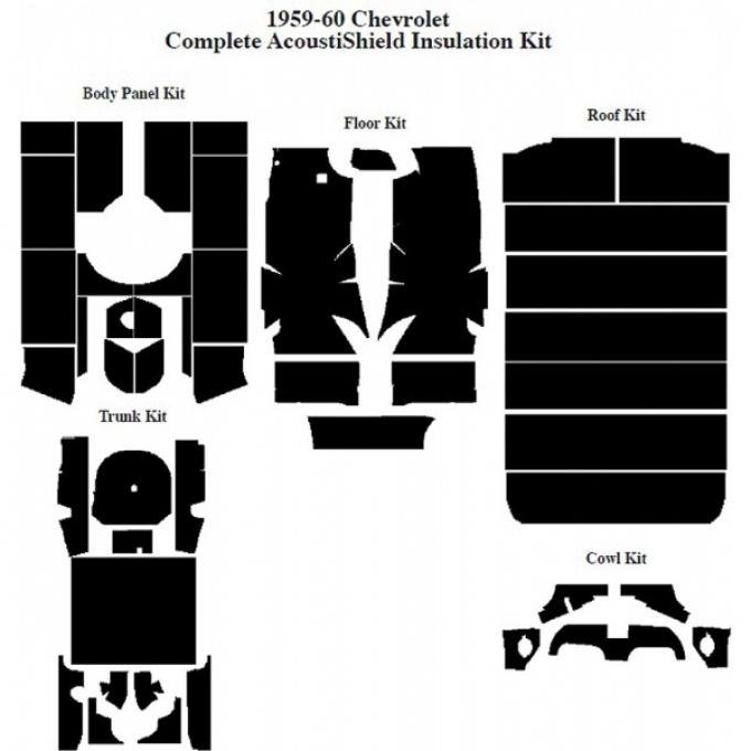 Chevy Insulation, QuietRide, AcoustiShield, Complete Kit, Nomad, 1959-1960