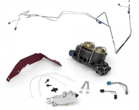 Chevy Non-Power Dual Master Cylinder Conversion Kit, With Disc Brakes, 1955-1957