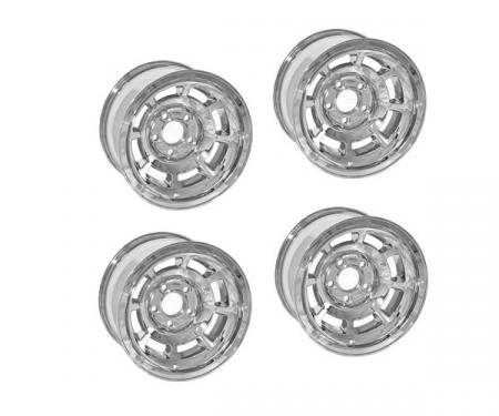 Corvette-Style Reproduction Polished Aluminum Wheel Set, 1958-1985