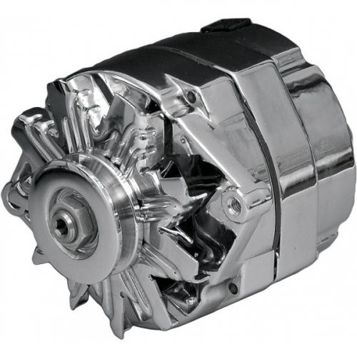 Chevy Alternator, 140 Amp, Chrome, 1Wire, 19551957