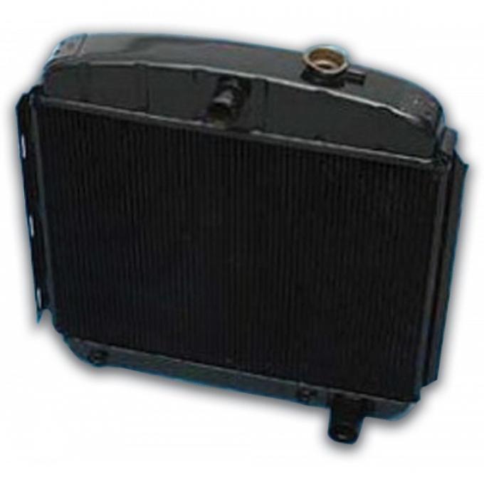 Chevy Radiator, Heavy-Duty 4-Core, Copper, Brass, 6-CylinderPosition, 1955-1956