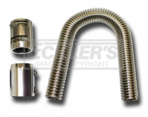 Chevy Radiator Hose Kit, Chrome Plated Stainless Steel, 24", 1955-1957