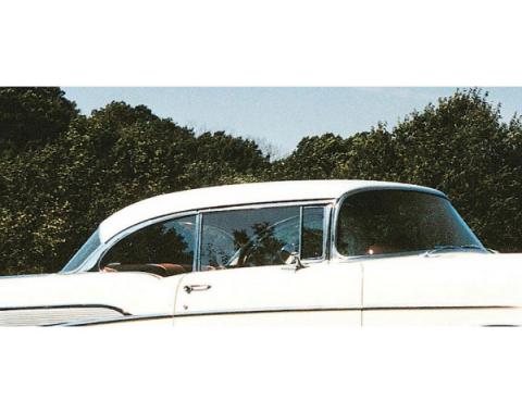 Chevy Door Glass, Installed In Frame, Clear, 2-Door Hardtop& Convertible, Right, 1955-1957