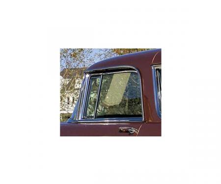 Chevy Door Glass, Installed In Frame, Clear, Nomad, Left, 1955-1957