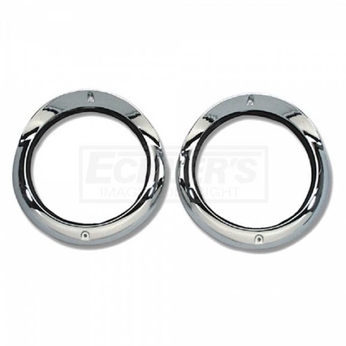 Chevy Headlight Bezels, Chrome, Show Quality, 1955