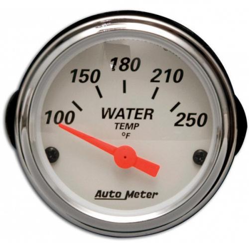 Chevy Custom Water Temperature Gauge, White Face, With Black Numbers