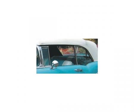 Chevy Quarter Glass, Installed In Frame, Tinted, Convertible, Left, 1955-1957