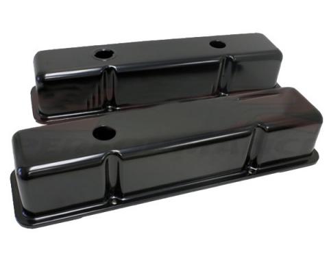 Chevy Small Block Valve Covers, Tall Style, Black, 1958-1986