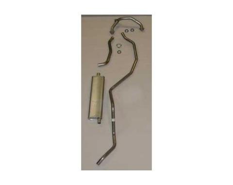 Full Size Chevy Single Exhaust System, Stainless Steel, Small Block, 1960-1964