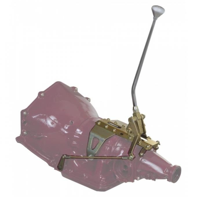 Lokar Shifter for GM TH-350 Automatic Transmission, Single Bend, 6", Chrome Finish, Choice of Knobs