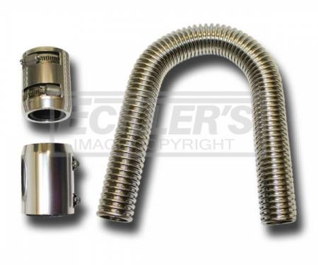 Chevy Radiator Hose Kit, Chrome Plated Stainless Steel, 24", 1955-1957