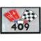 Full Size Chevy Air Cleaner Decal, 409ci Crossed-Flags, 1963