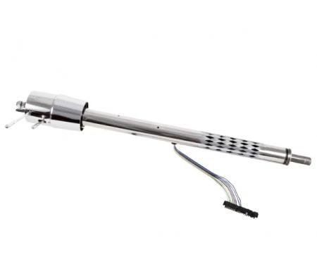 57 Chevy Flaming River Collapsible Steering Column, Tilt Function, Polished Stainless Steel, (Floor Shifter)