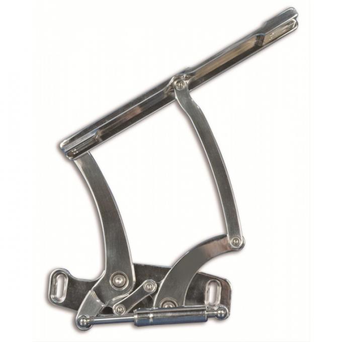 Full Size Chevy Billet Aluminum Hood Hinges, Machined Finish, 1965-1967