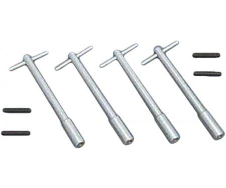 Full Size Chevy Valve Cover Wing Bolt Set, Chrome, 1958-1972
