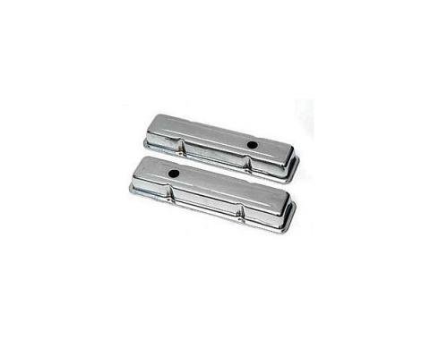 Full Size Chevy Valve Covers, Short, Small Block, Chrome, 1958-1972