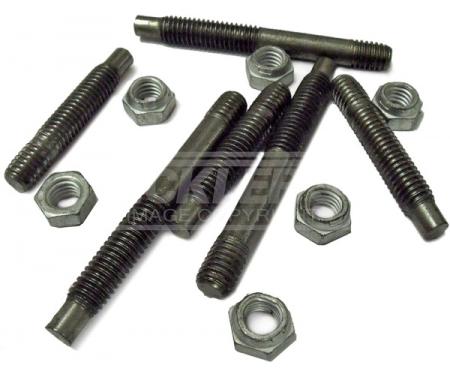 Early Chevy Exhaust Manifold Stud Kit, Steel, 1949-1954