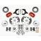 Chevy Wilwood Front Disc Brake Kit, Red Powder Coat Caliper, Plain Face Rotor,11.75,  Forged Dynalite Pro Serie, 1955-1957