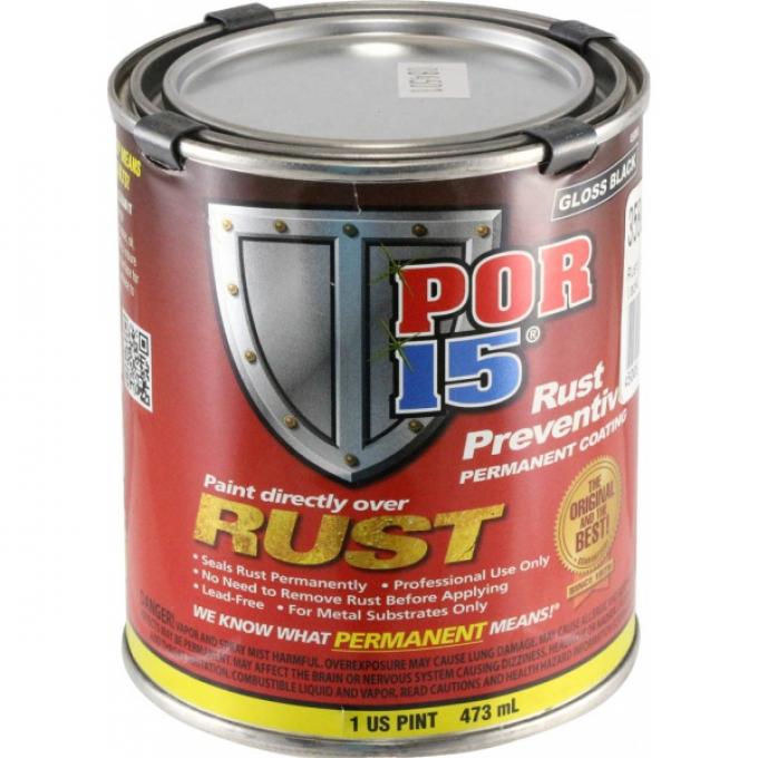 Rust Preventive Paint, Gloss Black, POR-15, Pint