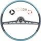Full Size Chevy Complete Steering Wheel Assembly, Blue, Impala, 1962