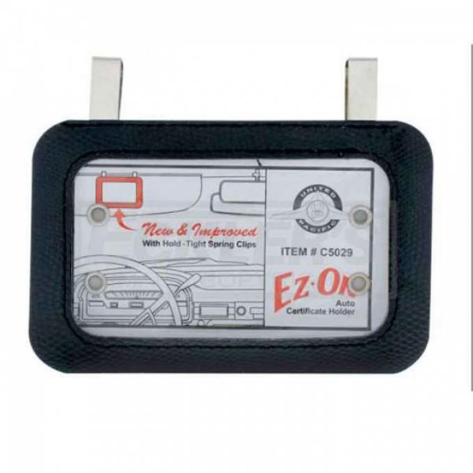 Chevy Registration Document Holder, Clip Style, 1955-1957