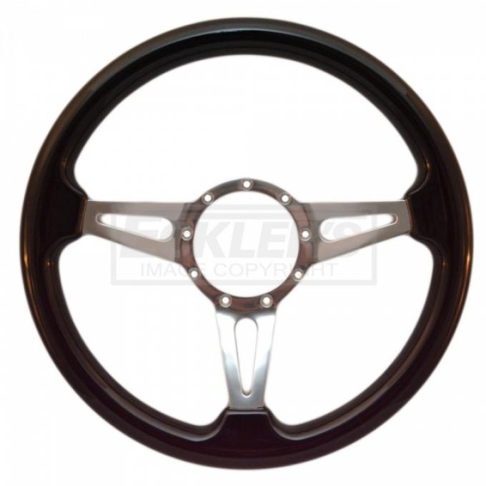 Early Chevy Steering Wheel, Volante S9, Black Ash Wood Finish, 1949-1954
