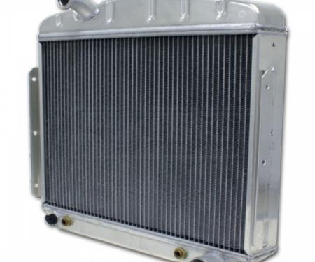 Chevy Aluminum Radiator, 6-Cylinder Position, Polished Finish, 1957